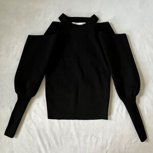 Zara Cold Shoulder Balloon Sleeve Top